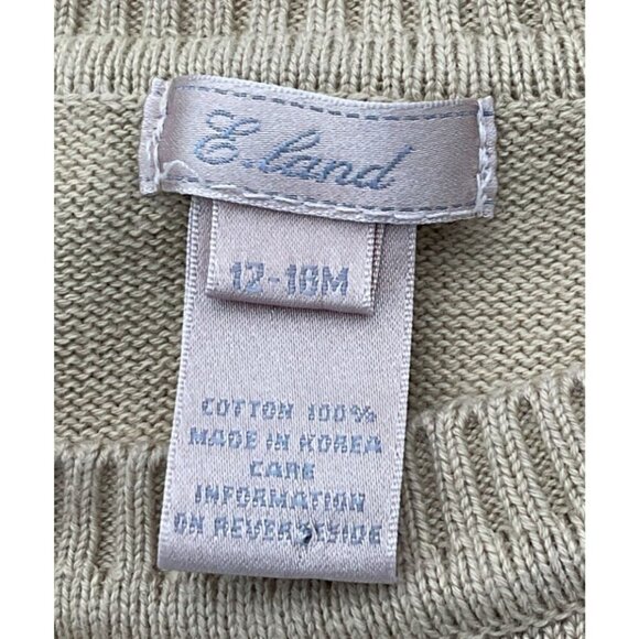E. Land Long Sleeve Tan Shoulder Button Pullover Hunting Dog Sweater 12-18 mos - Picture 5 of 7